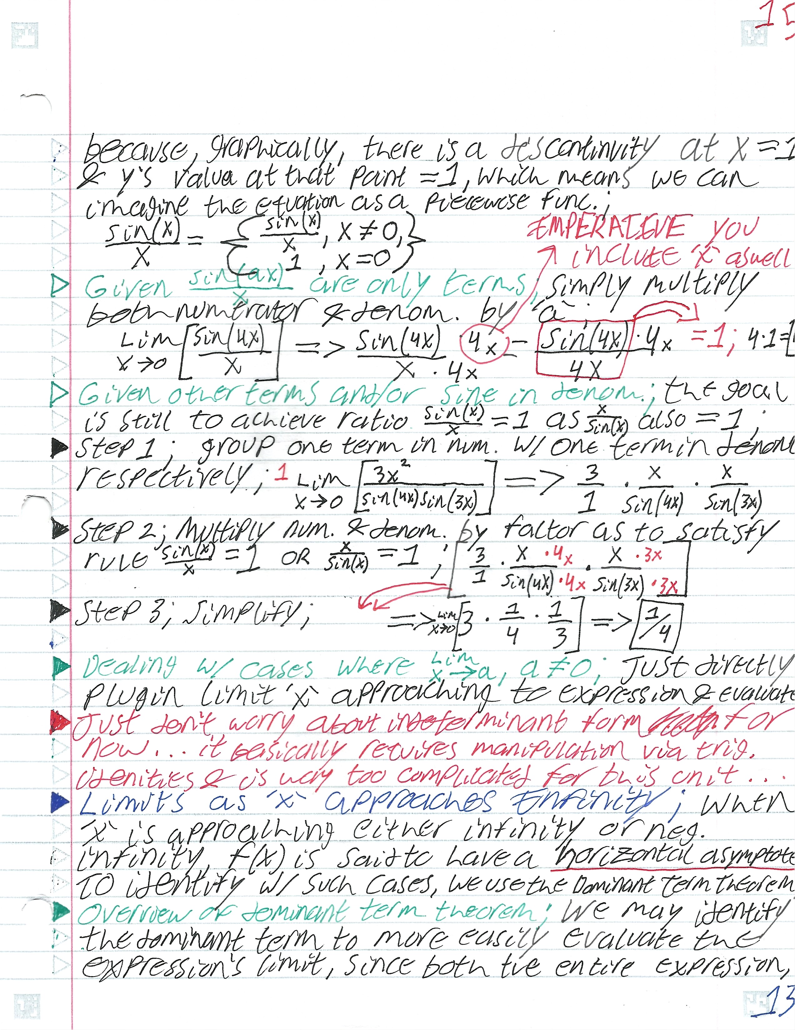 Limits Exam Review