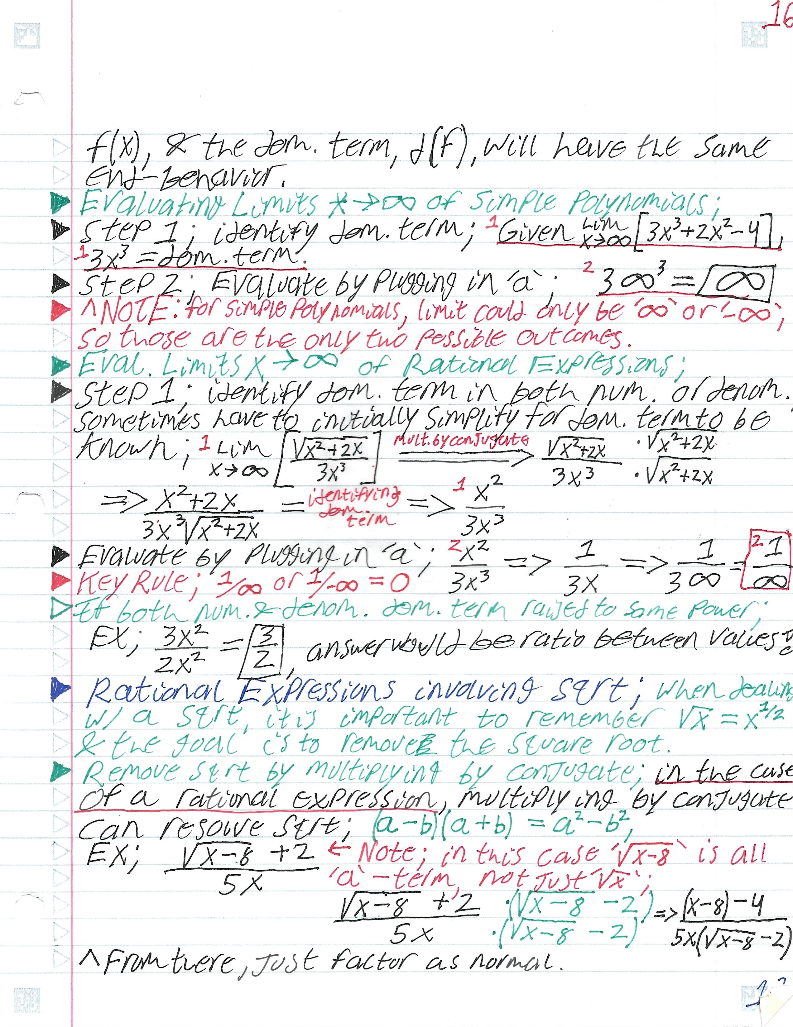 Limits Exam Review