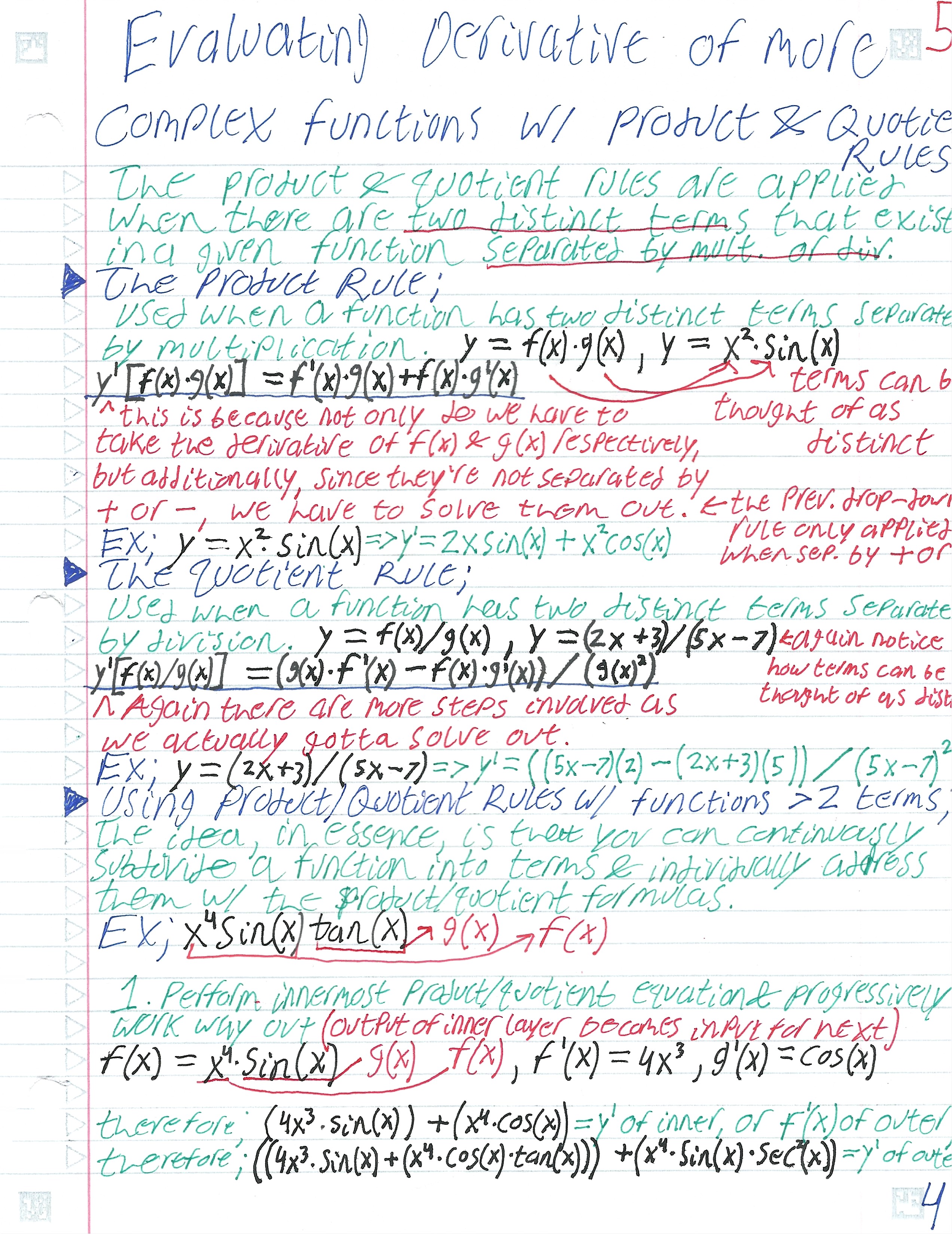 Eval Deriv w/ Product & Quotient Rules-1